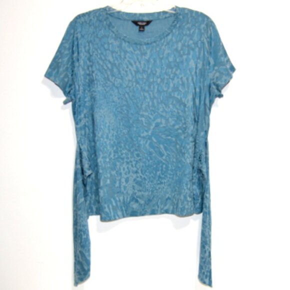Simply Vera Vera Wang Tops - Simply Vera Vera Wang Women’s Blue Short Sleeve Tie Front Blouse - Size: Large